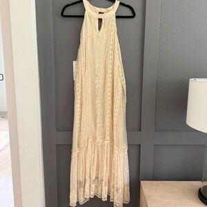 Sundance Beige Lace Maxi Dress
